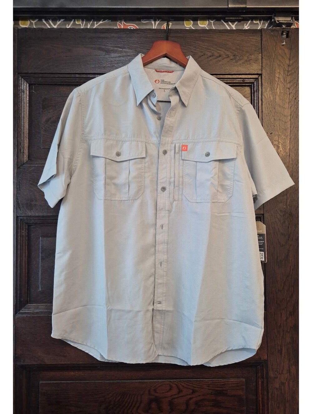 The American Outdoorsman Poly Grid Fishing Short Sleeve Shirt